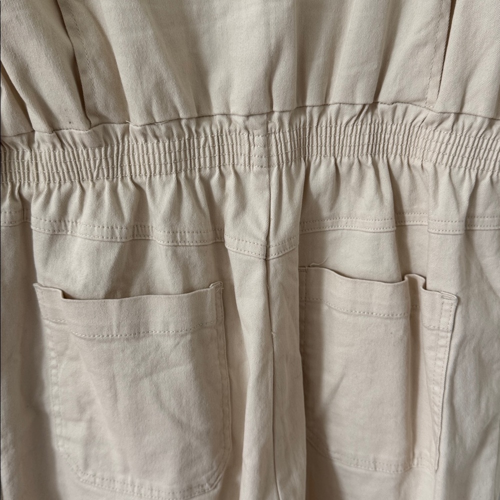 Hunter & Brown Effortless Beige Boilersuit Jumpsuit Size M - Picture 7 of 9